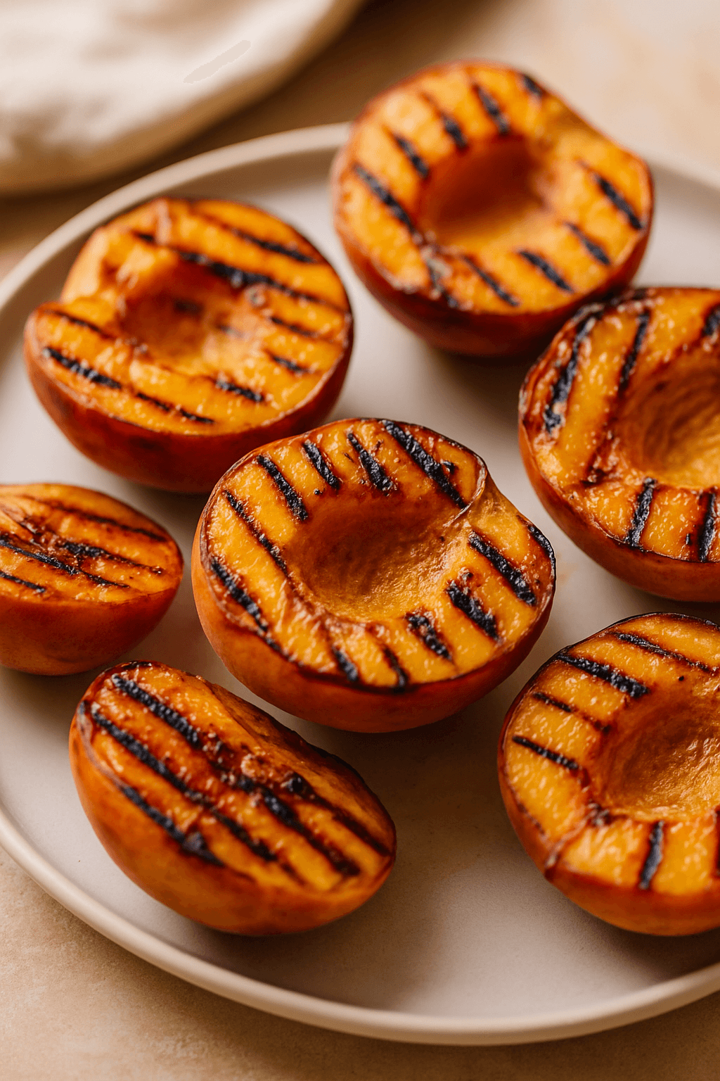 Grilled peaches made with Bourbon Glaze